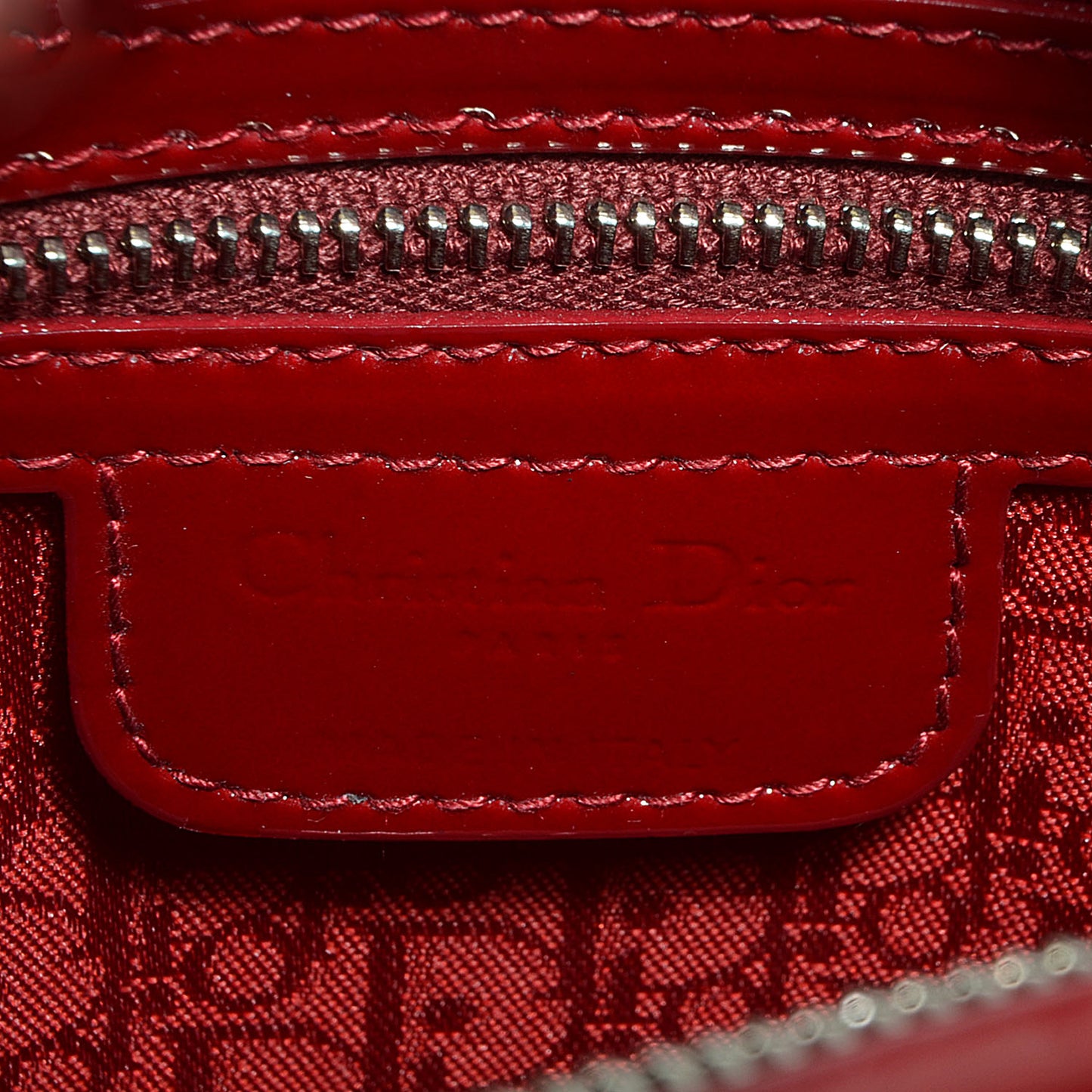 Patent Cannage Medium Lady Dior Red