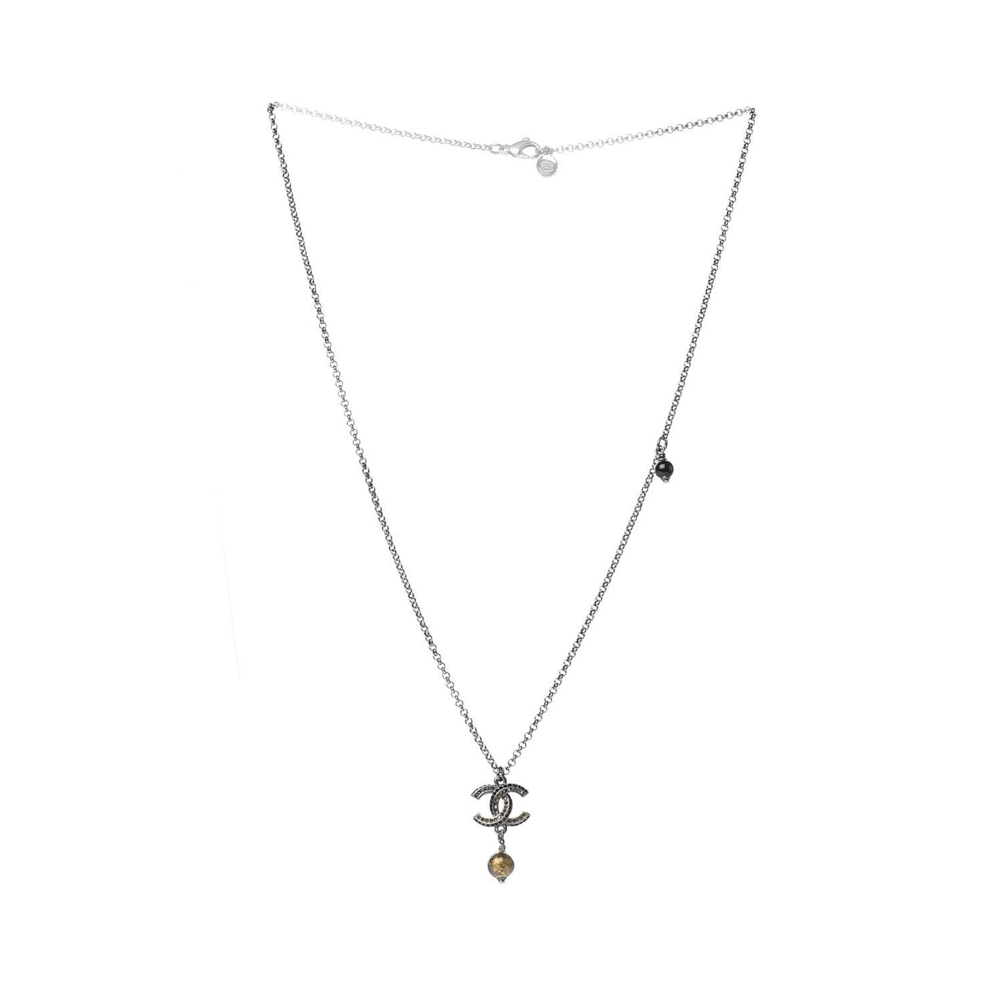 Ruthenium Crystal CC Drop Necklace