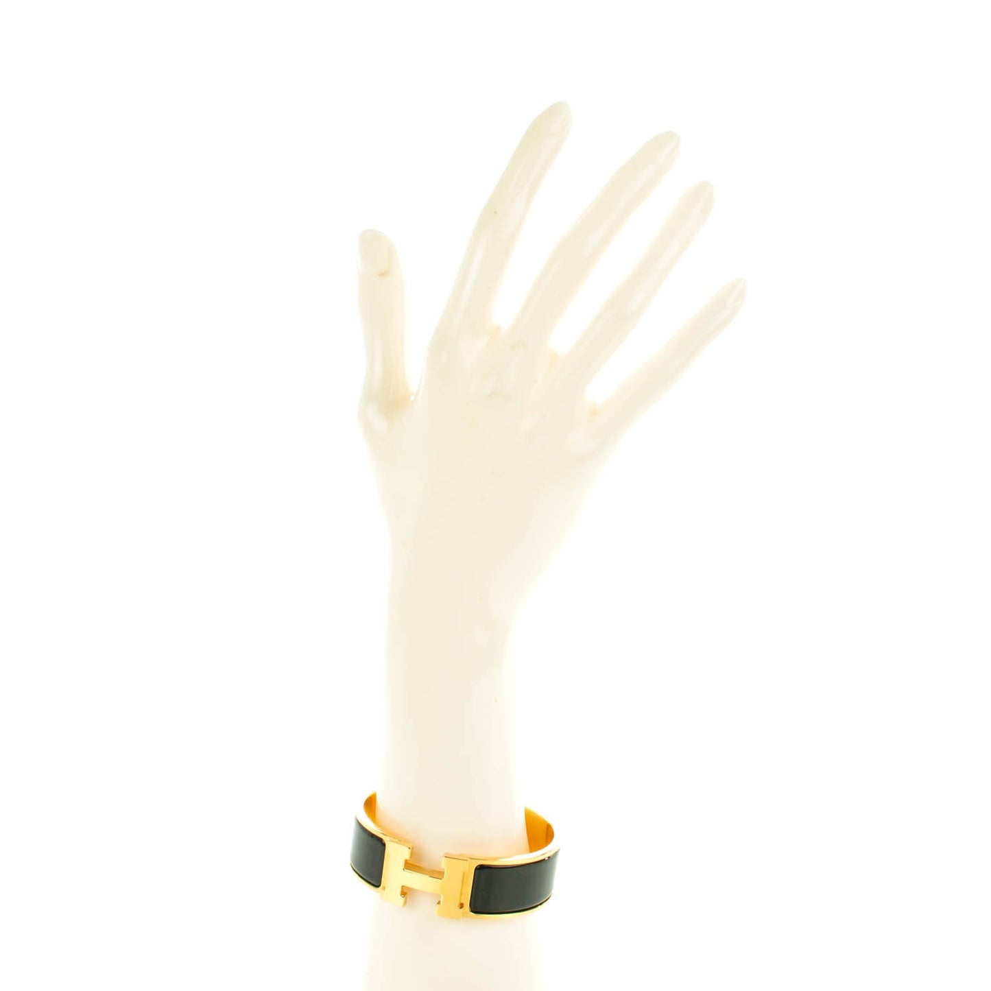 Enamel Wide Clic Clac H Bracelet GM Black