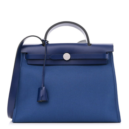 Hermes Military Toile Vache Hunter Herbag Zip PM 31 Deep Bleu Bleu Indigo 1 of 11