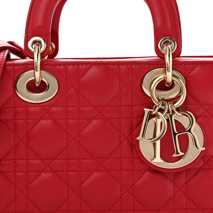 Christian Dior Lambskin Cannage Medium Lady D-Joy Red 15 of 29