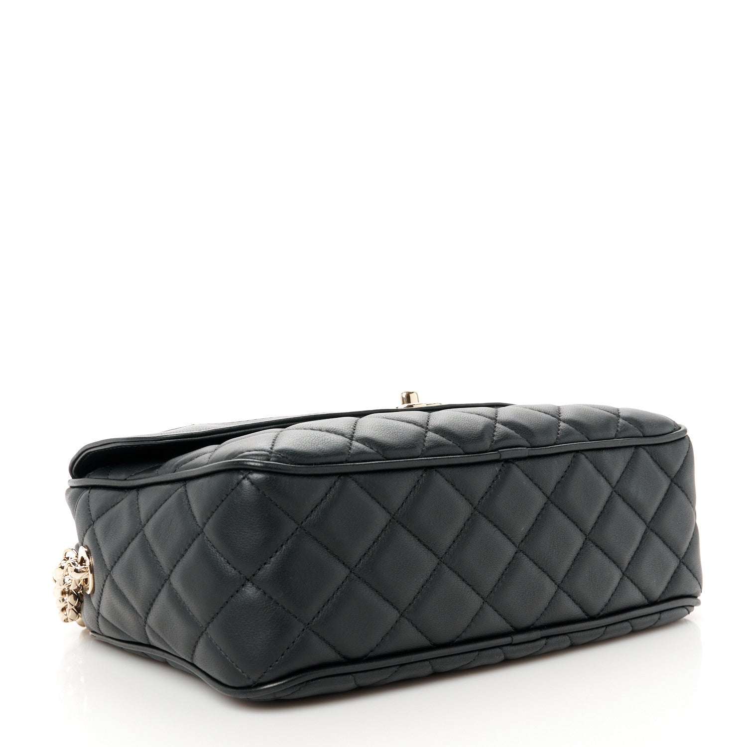 Chanel Lambskin Quilted Tassel Flap Camera Case Black 4 of 12