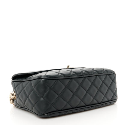 Chanel Lambskin Quilted Tassel Flap Camera Case Black 4 of 12