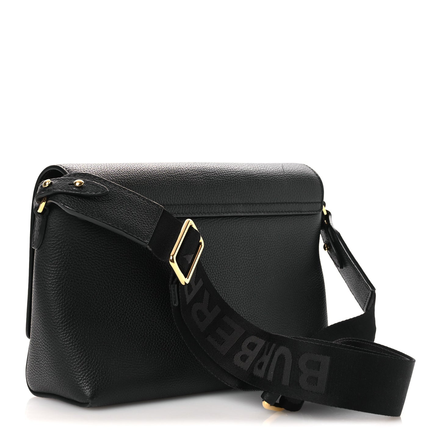 Grainy Calfskin Vintage Check Note Crossbody Bag Black