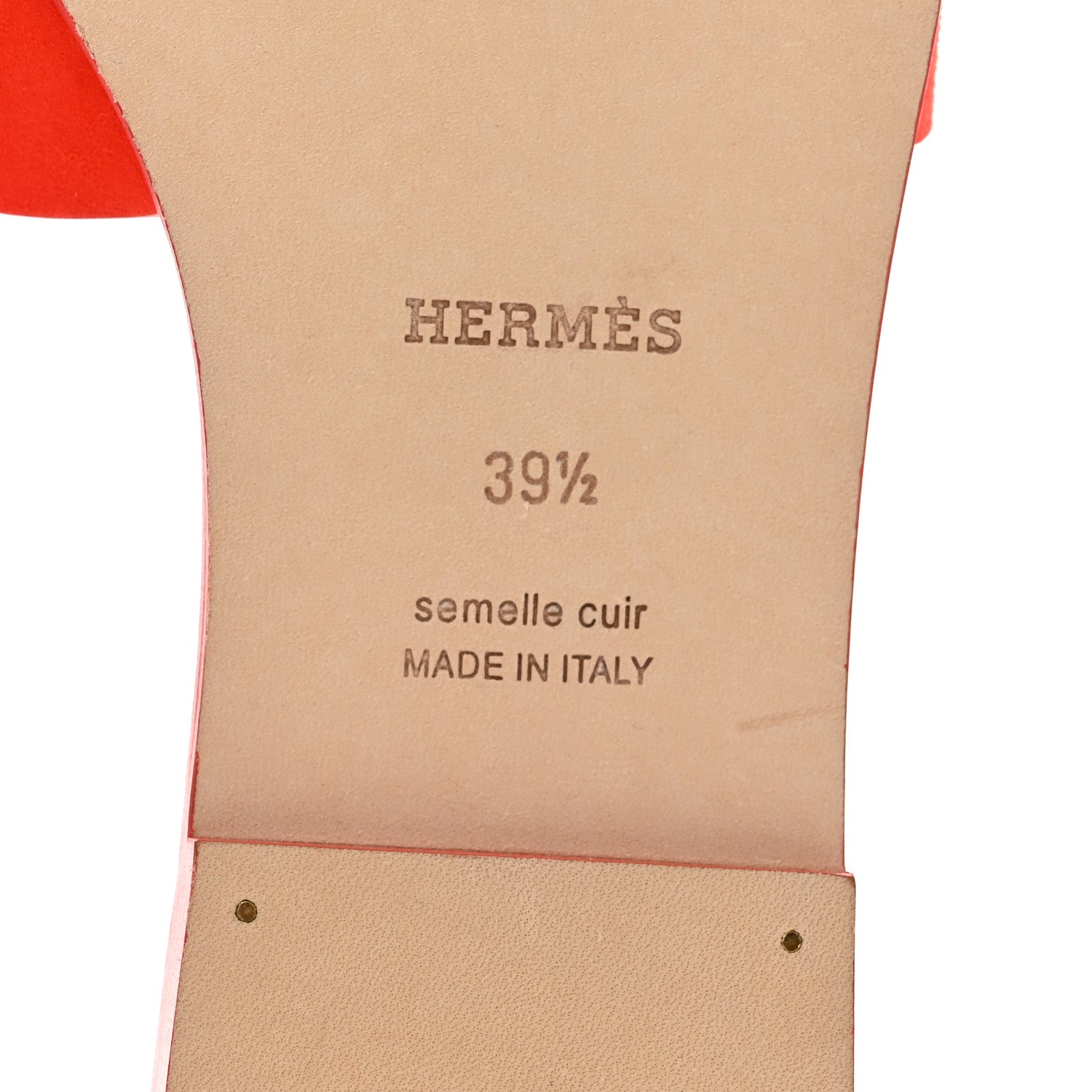 Hermes Suede Goatskin Oran Sandals 39.5 Rouge Grenadine 6 of 8