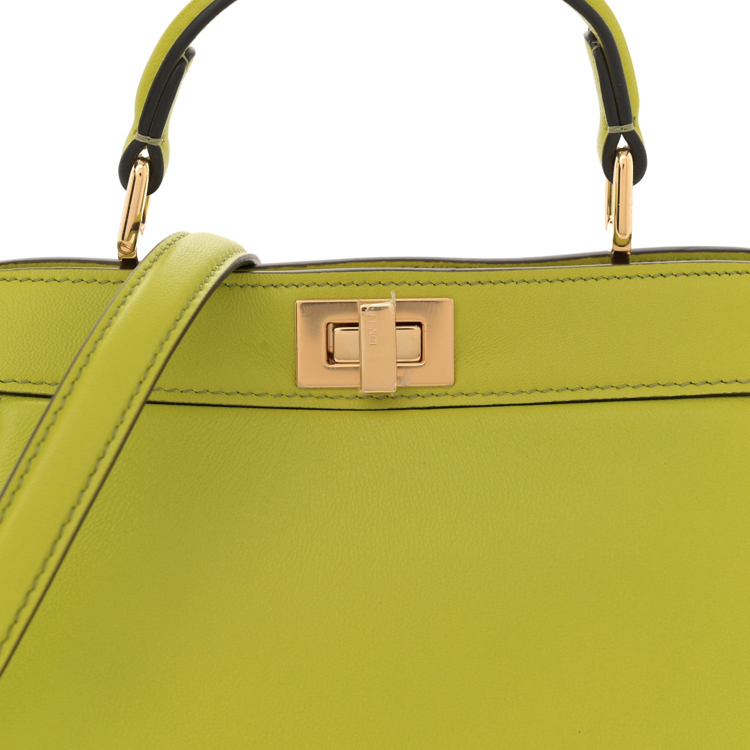 Fendi Shiny Nappa Petite Peekaboo I SEE U Satchel Wasabi 8 of 11