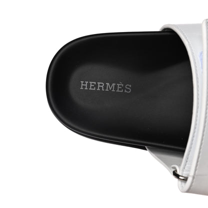 Hermes Calfskin Womens Chypre Sandals 37.5 White 7 of 13