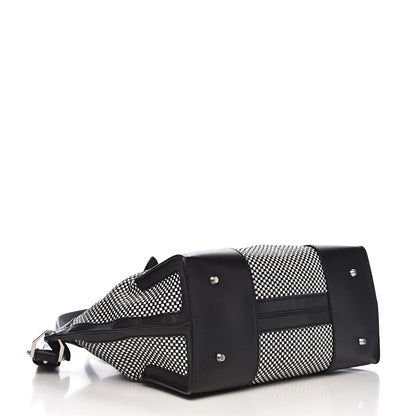 Alexander McQueen Soft Calfskin Woven Medium Legend Tote Black White 4 of 11