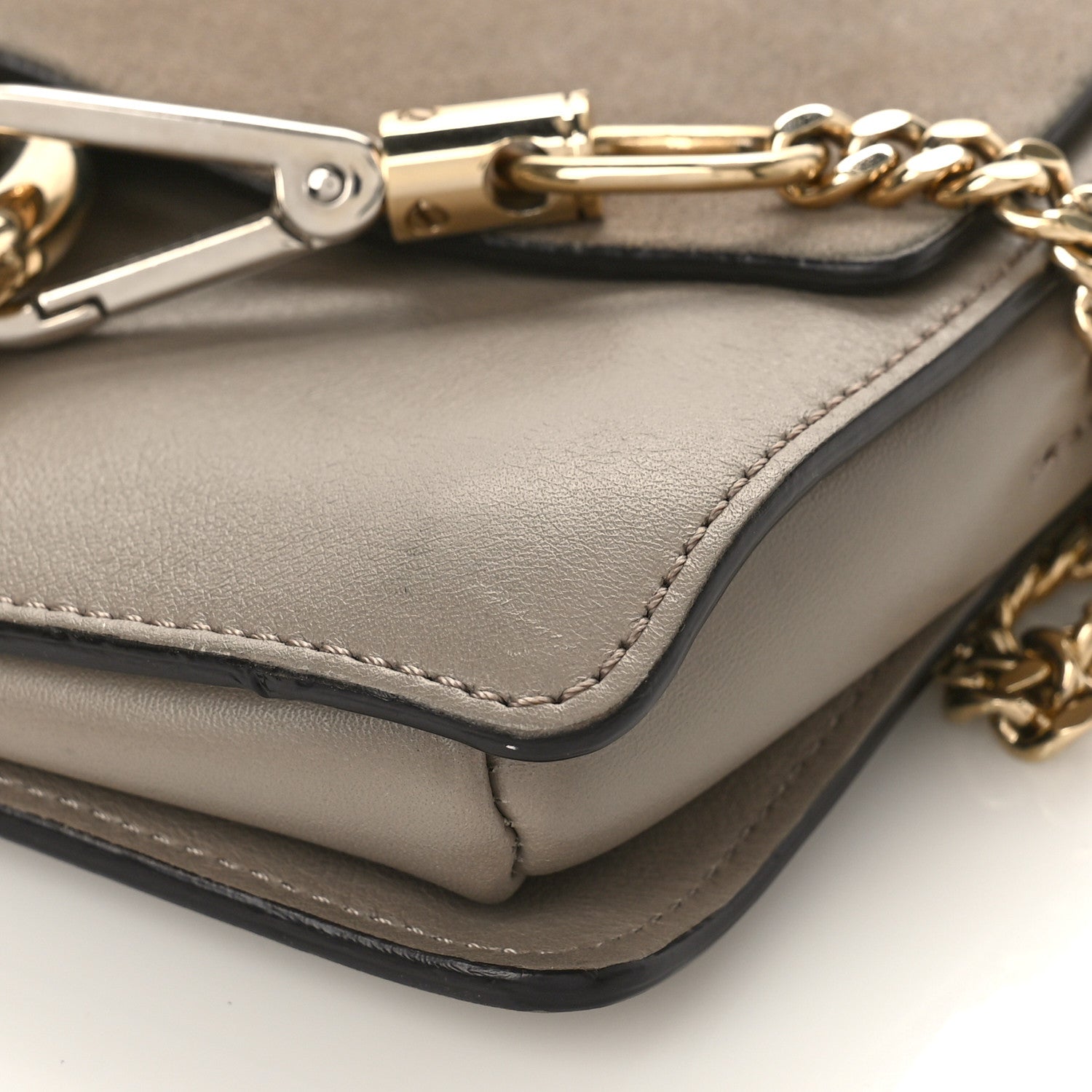 Chloe Suede Calfskin Small Faye Shoulder Bag Motty Grey 8 of 11