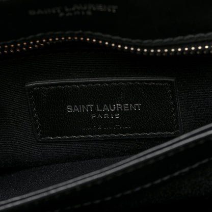 Saint Laurent Calfskin Y Quilted Monogram Toy Loulou Crossbody Bag Black 6 of 9