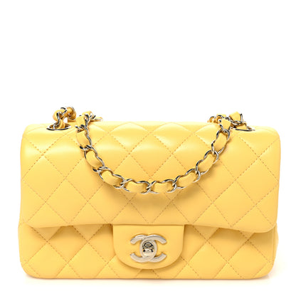 Chanel Lambskin Quilted Mini Rectangular Flap Yellow 1 of 11