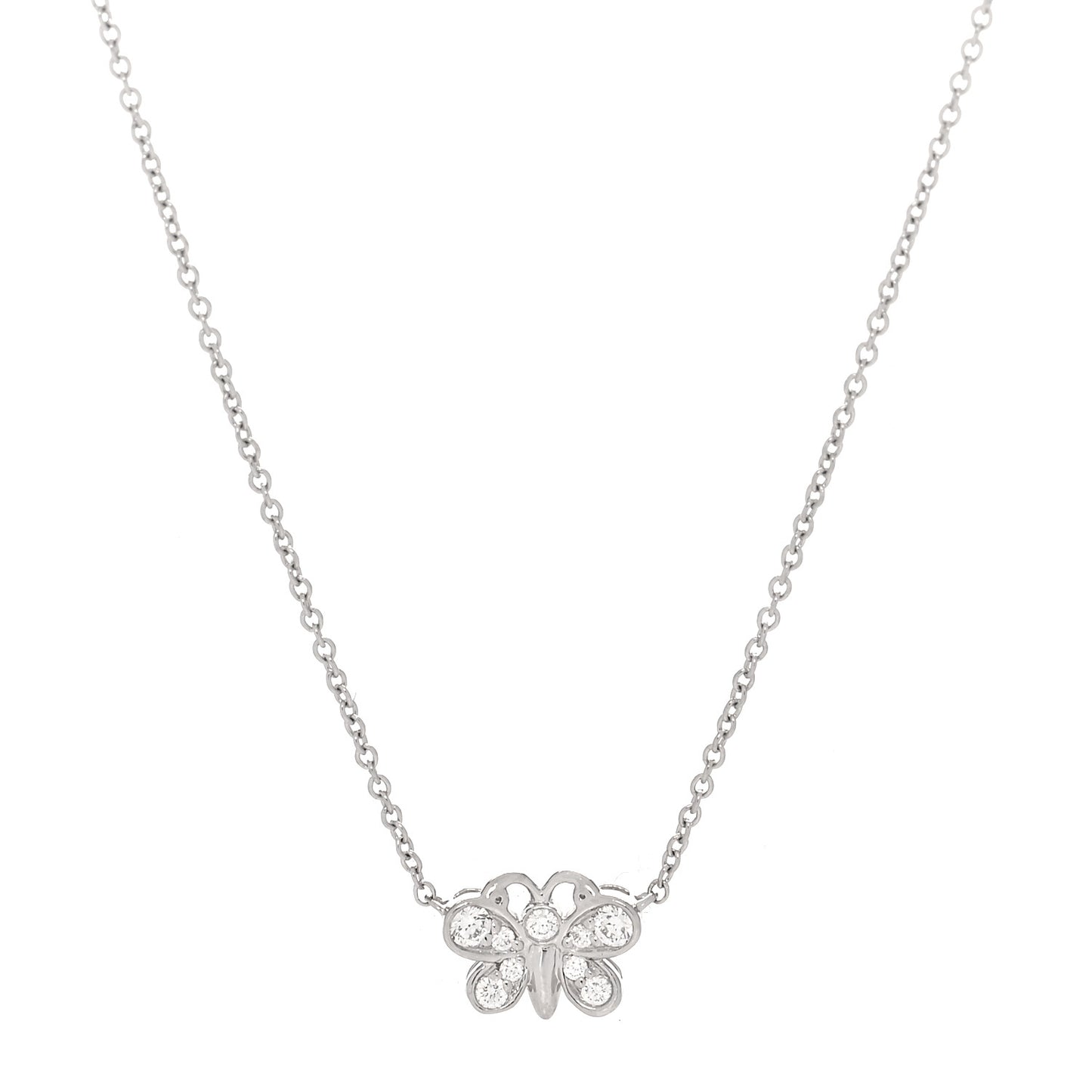 Platinum Diamond Small Enchant Butterfly Pendant Necklace