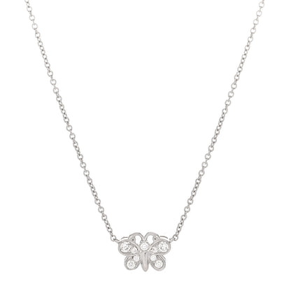 Tiffany Platinum Diamond Small Enchant Butterfly Pendant Necklace 1 of 5