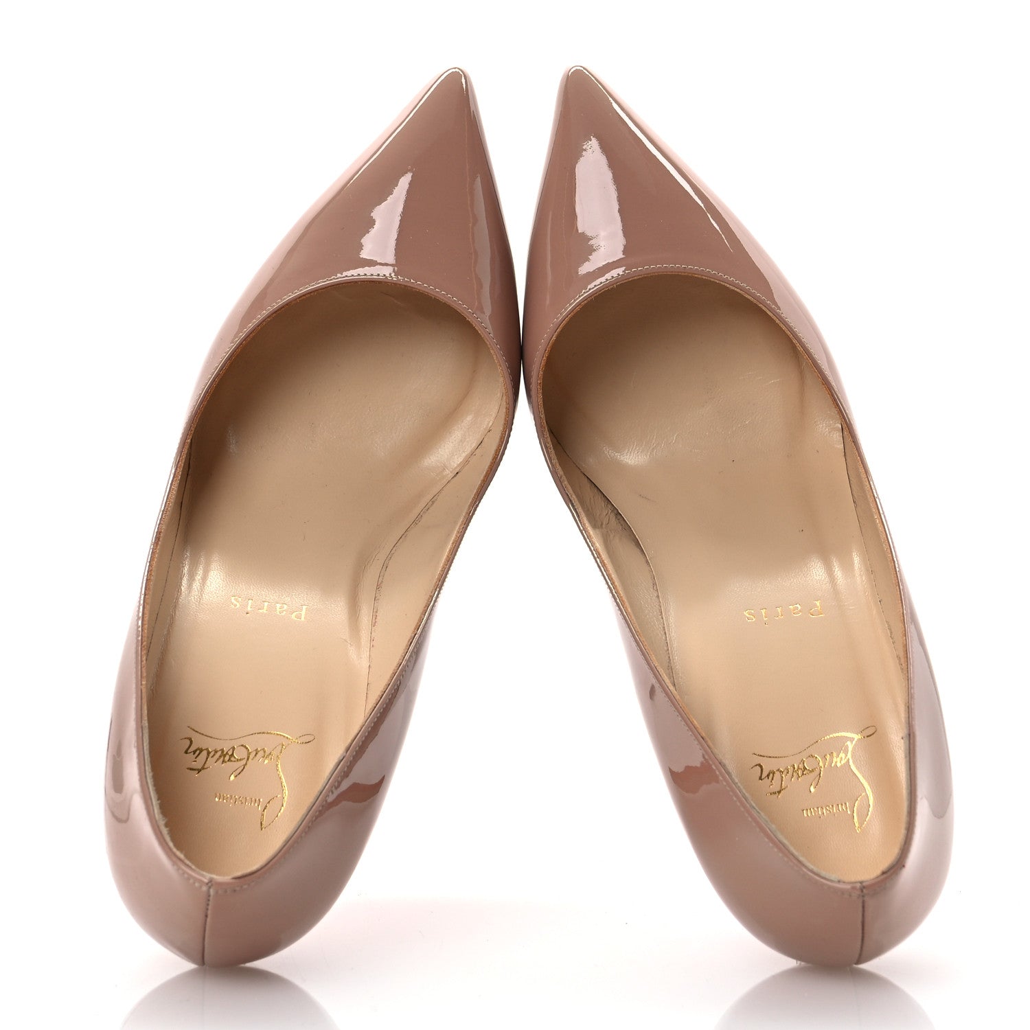 Christian Louboutin Patent Pigalle Follies 85 Pumps 39 Nude 2 of 14