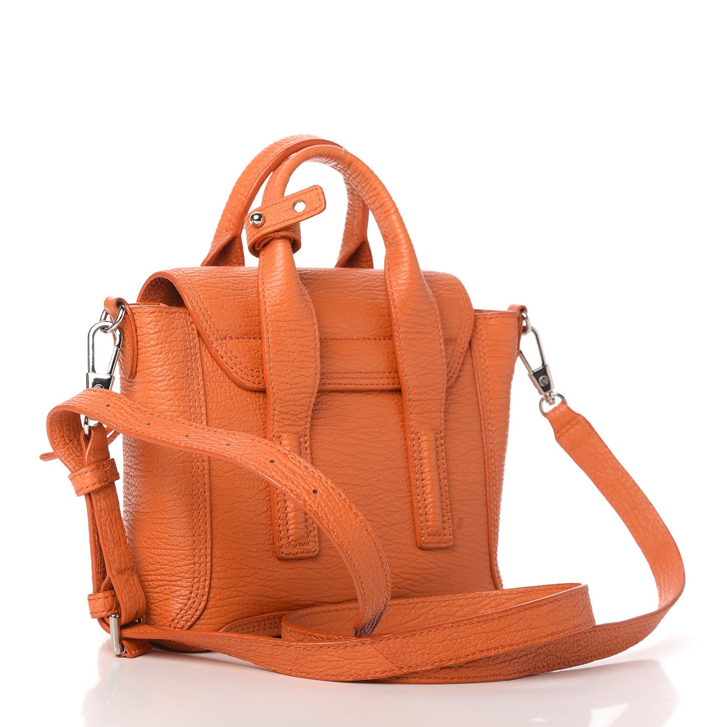 Textured Calfskin Mini Pashli Satchel Orange