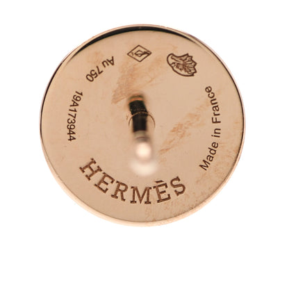 Hermes 18K Rose Gold TPM Ex-Libris Stud Earrings 4 of 5