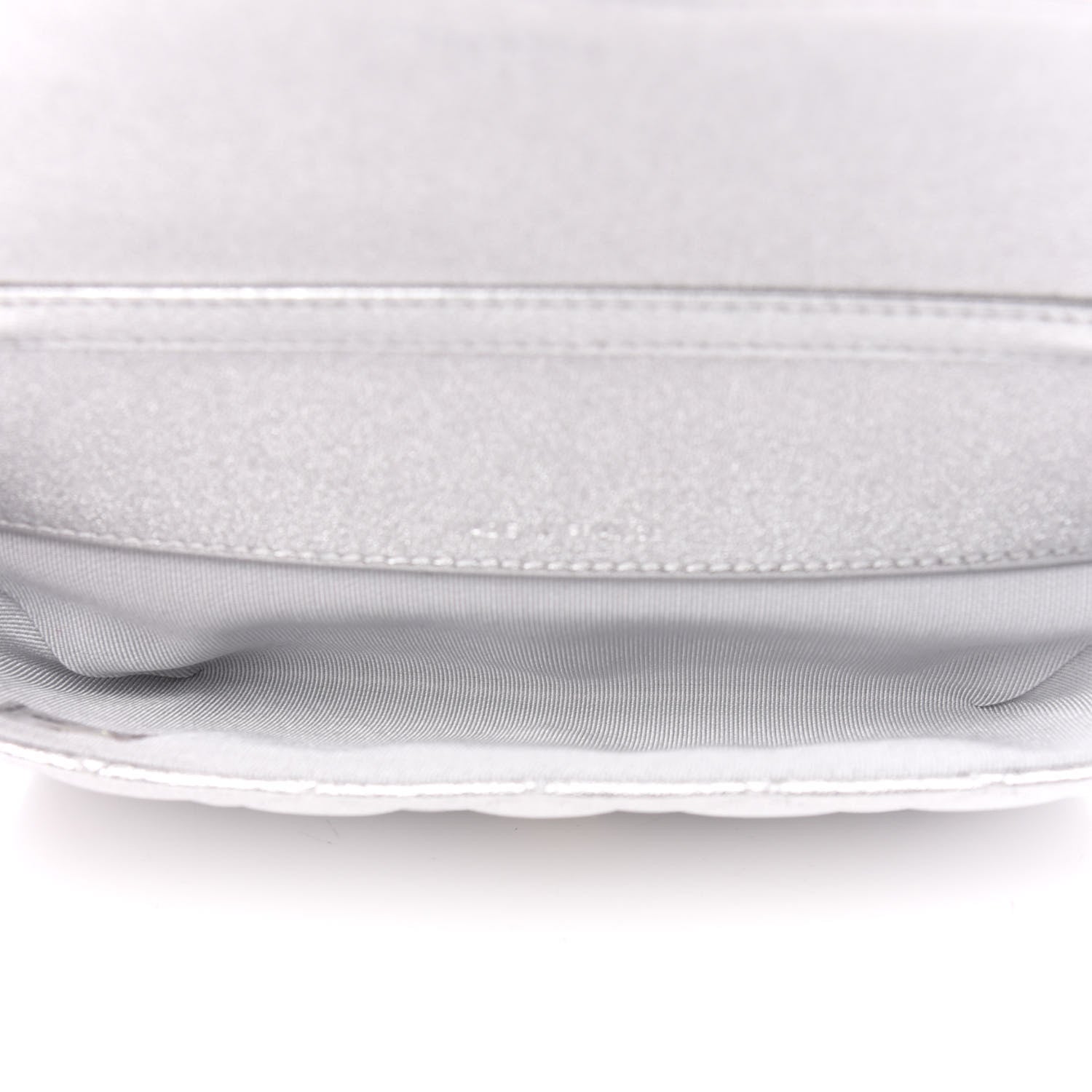 Chanel Metallic Lambskin Quilted Glasses Case With Chain Silver 5 of 11