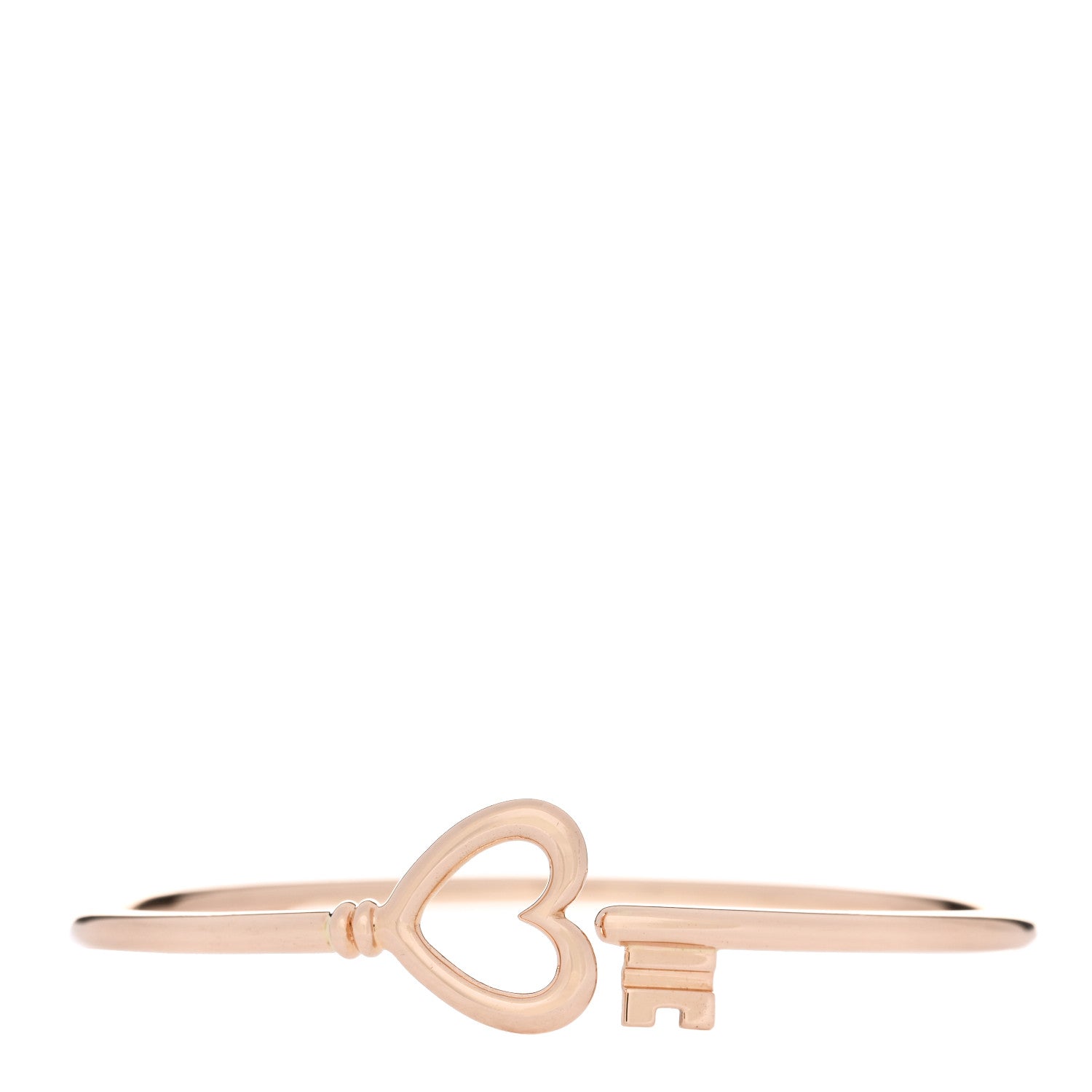 Tiffany 18K Rose Gold Wire Heart Key Bracelet 1 of 3