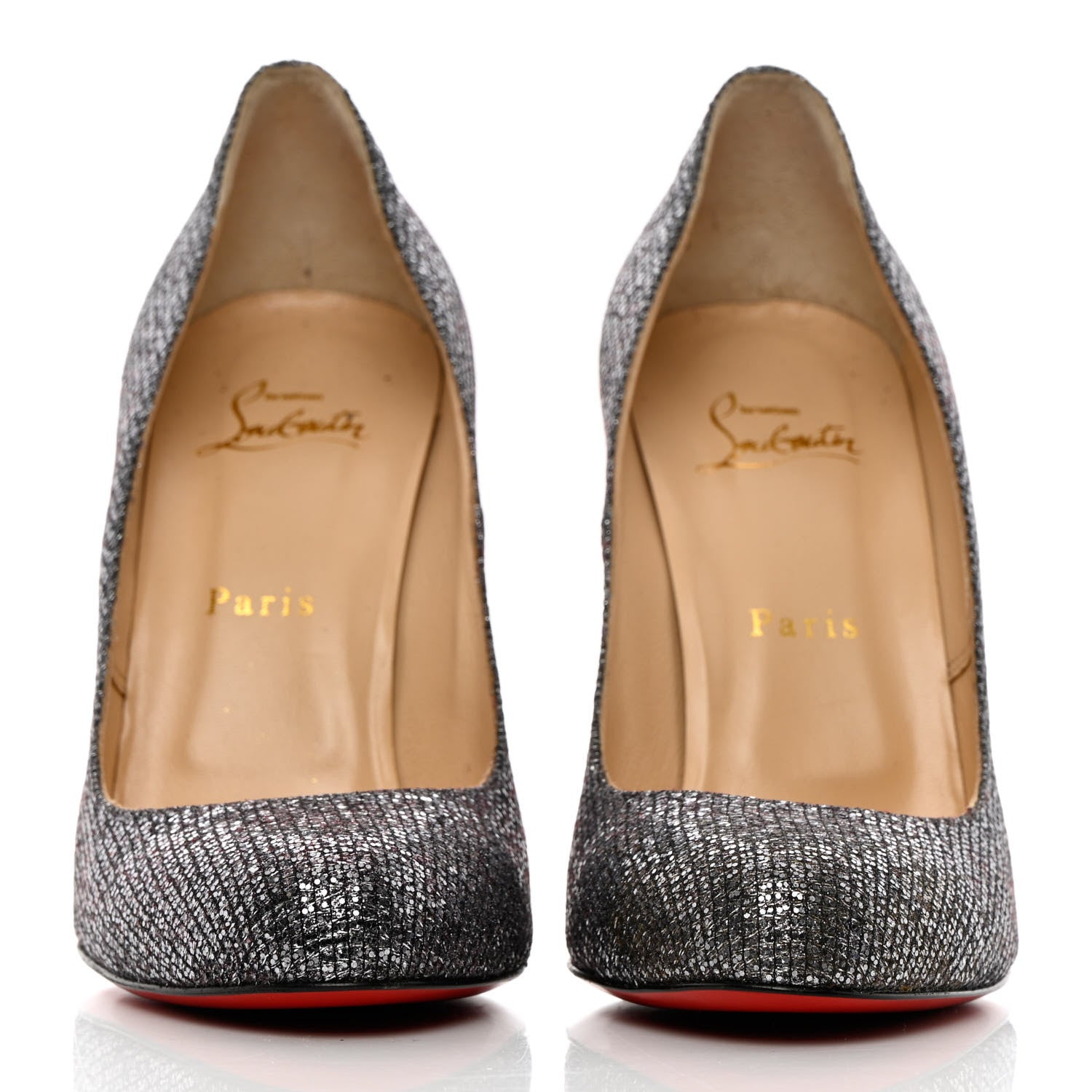 Christian Louboutin Lady Glitter Fifi 100 Pumps 39 Silver 2 of 12