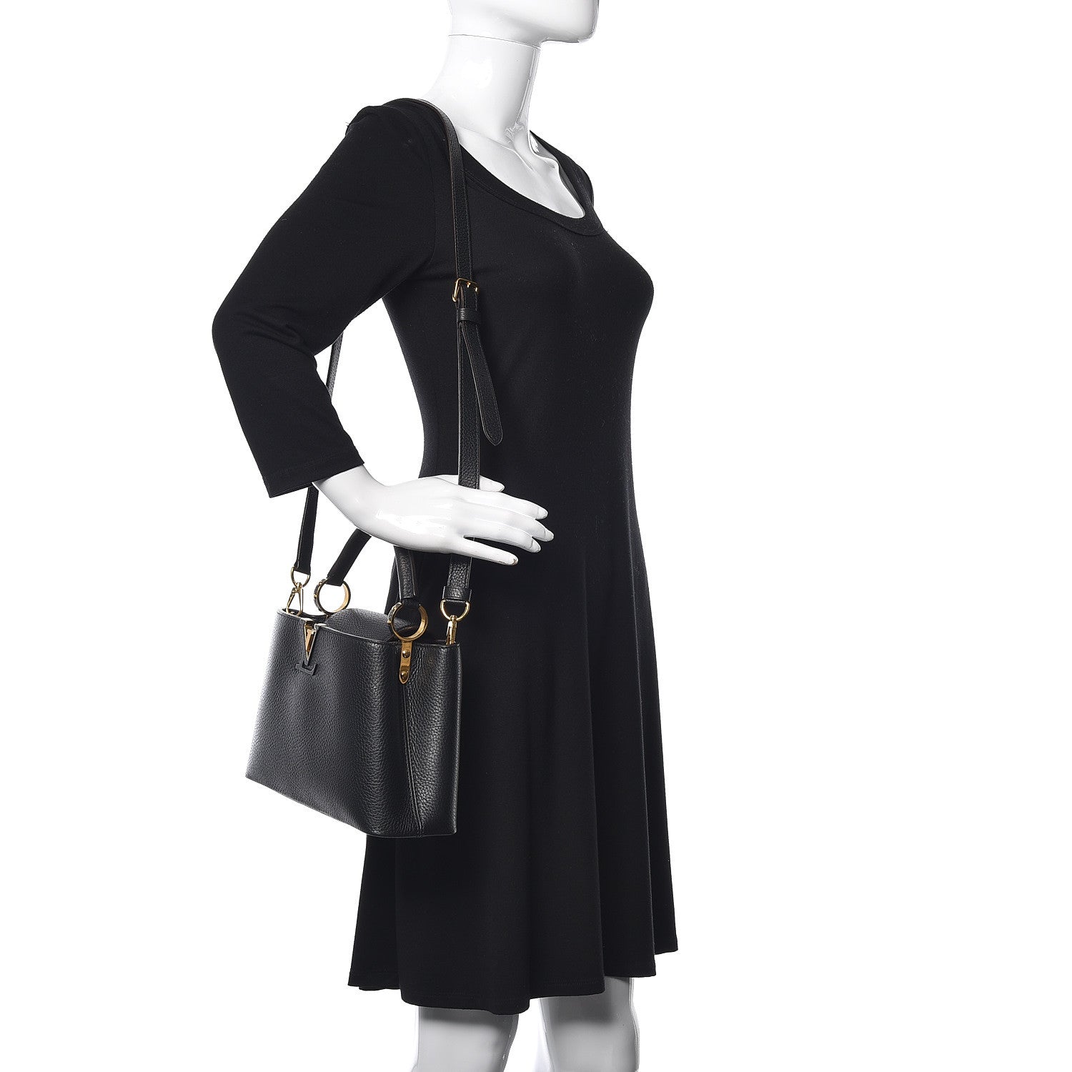 Louis Vuitton Taurillon Capucines BB Black 3 of 13