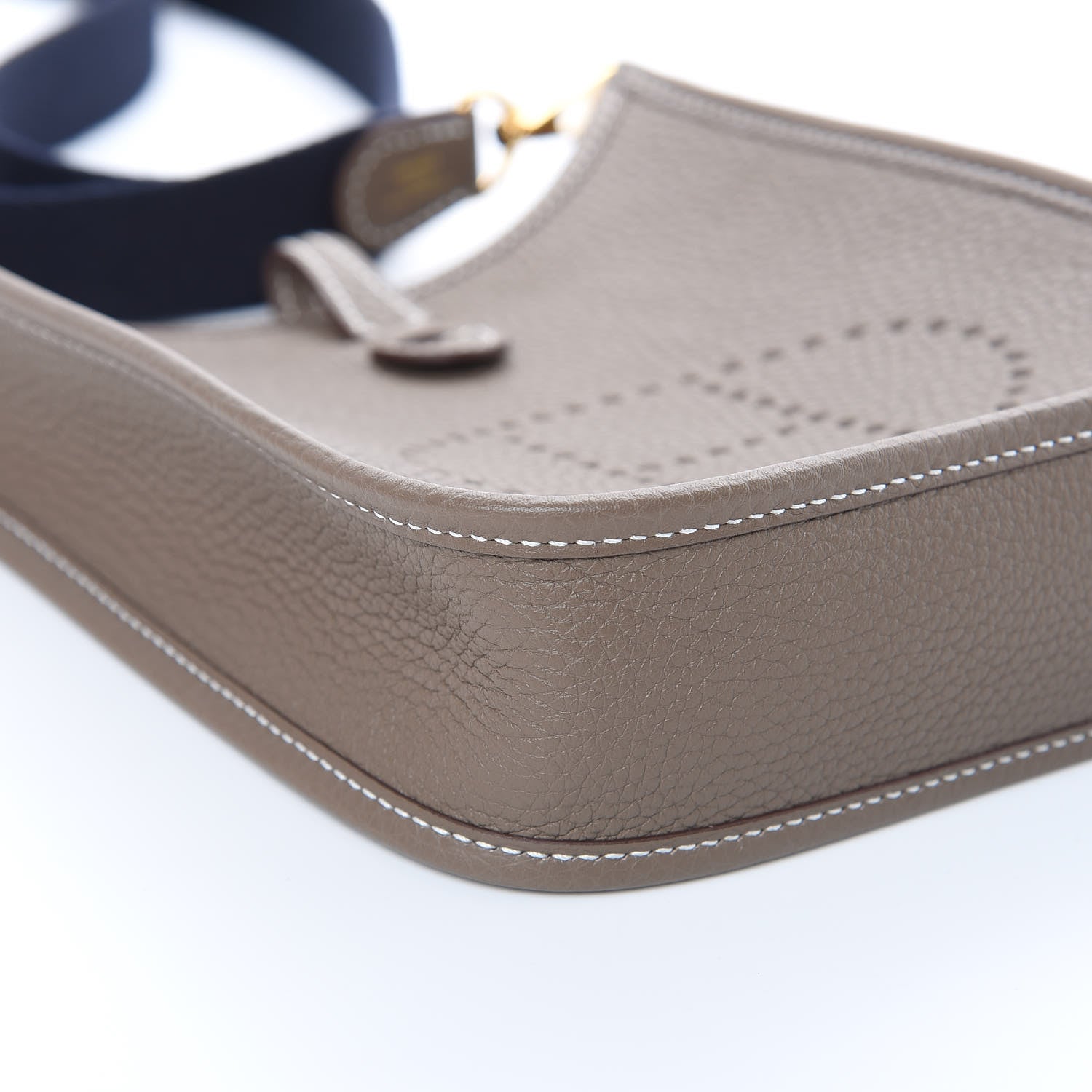 Hermes Taurillon Clemence Amazone Evelyne TPM Etoupe Bleu Indigo 8 of 10