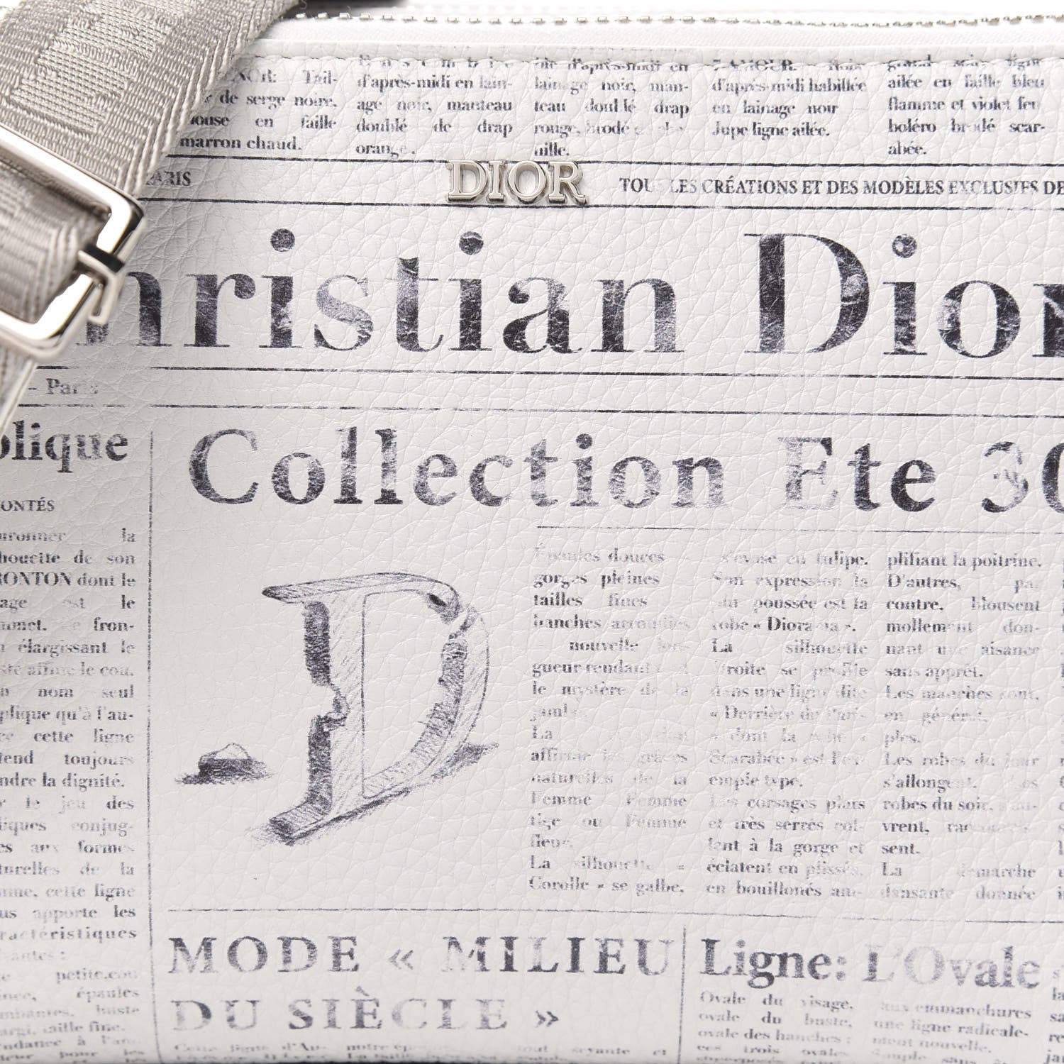 Christian Dior X DANIEL ARSHAM Grained Calfskin Newspaper Messenger White 9 of 9