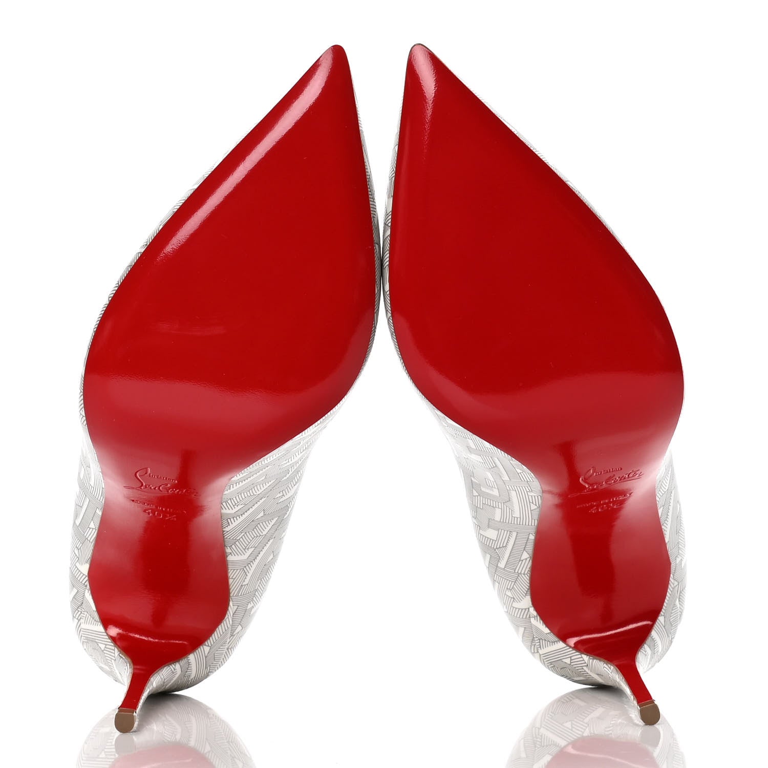 Christian Louboutin Patent Pigalle Follies 100 Pumps 40.5 White Silver 7 of 10