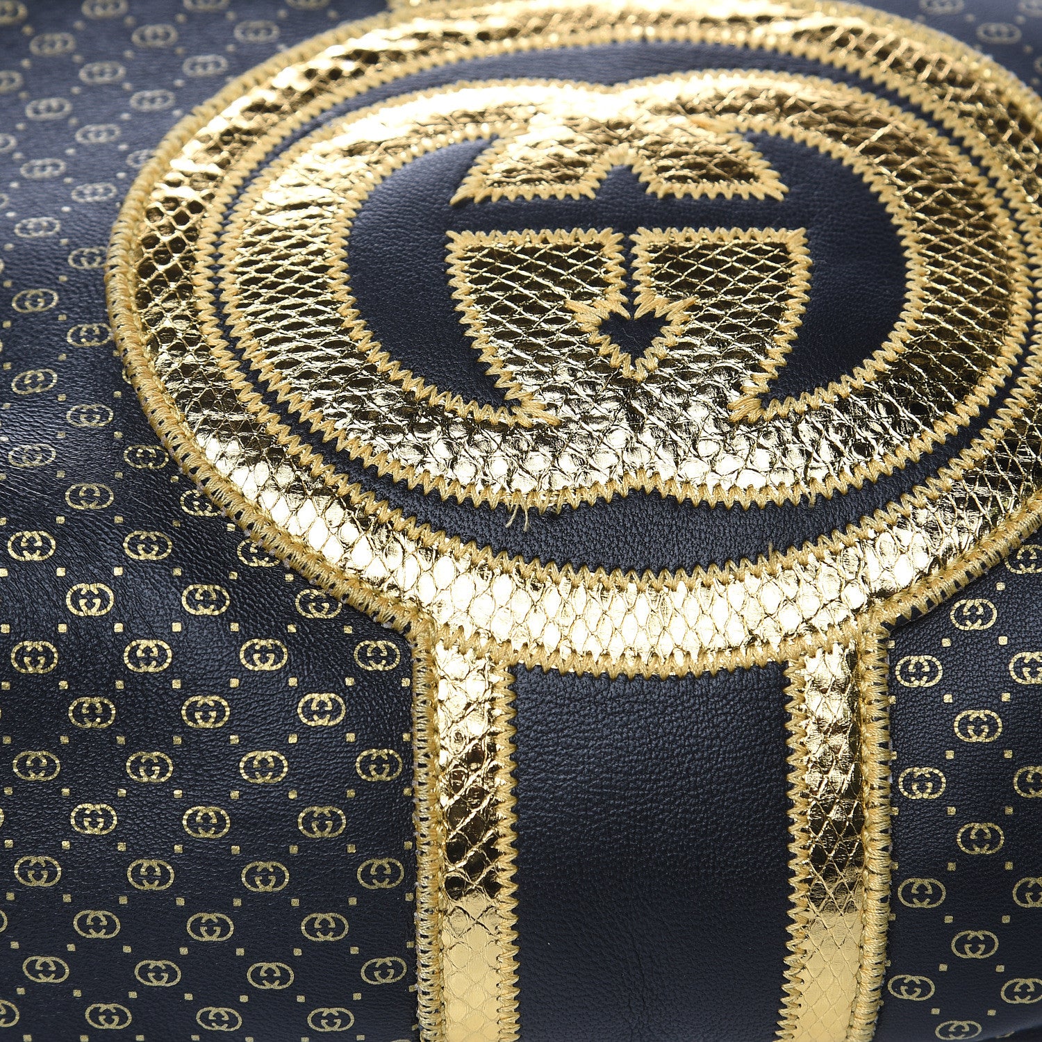 Gucci X DAPPER DAN Calfskin Laminated Ayers GG Micro Monogram Mens Belt Bag Black 11 of 13