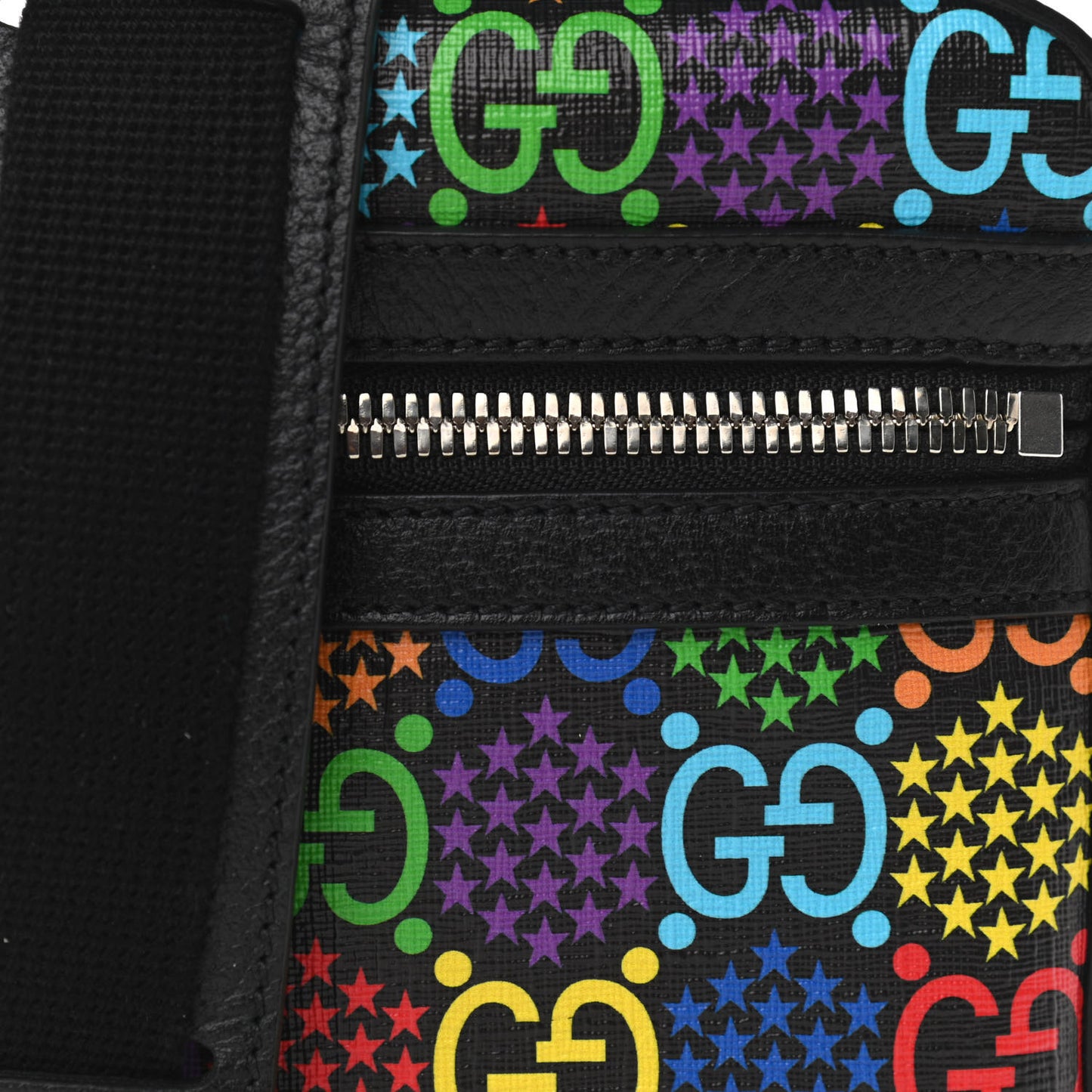 GG Supreme Monogram Psychedelic Messenger Bag Black