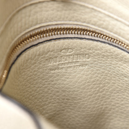 Valentino Garavani Pebbled Calfskin Large Rockstud Flip-Lock Messenger Bag Light Ivory 6 of 12
