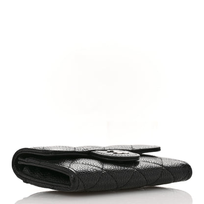 Chanel Caviar Quilted Flap Card Holder Wallet Black 4 of 9