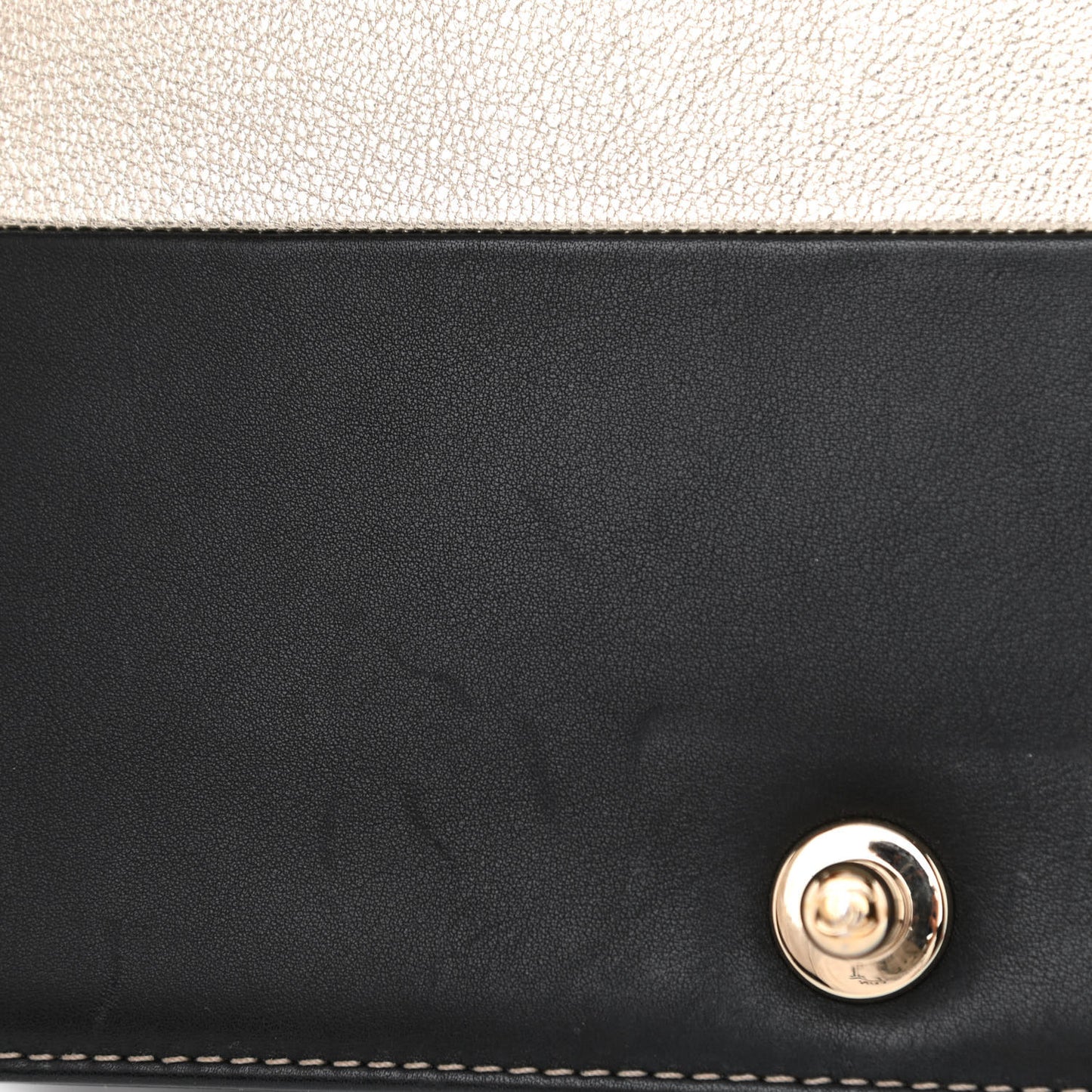 Metallic Goatskin Calfskin Medium Boy Flap Gold Black