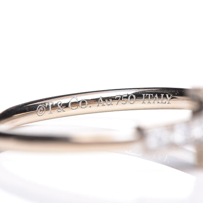 Tiffany 18K White Gold Diamond T Wire Ring 49 4.75 5 of 5