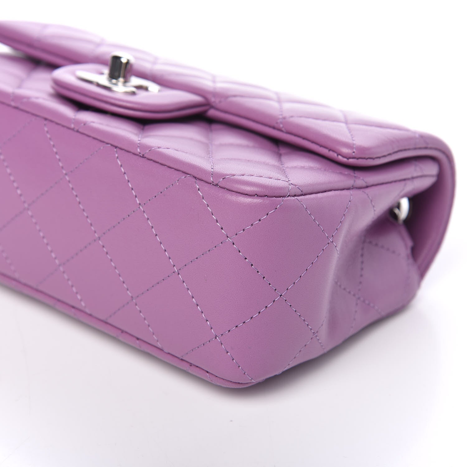 Chanel Lambskin Quilted Mini Rectangular Flap Purple 9 of 9