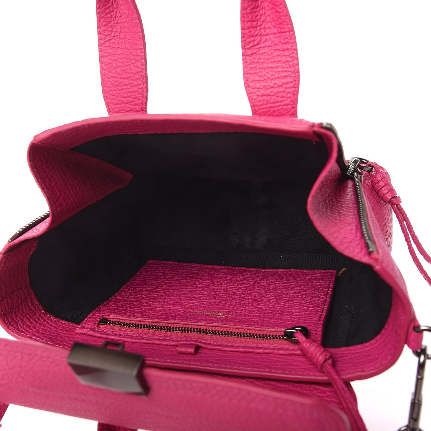 Textured Calfskin Mini Pashli Satchel Fuschia