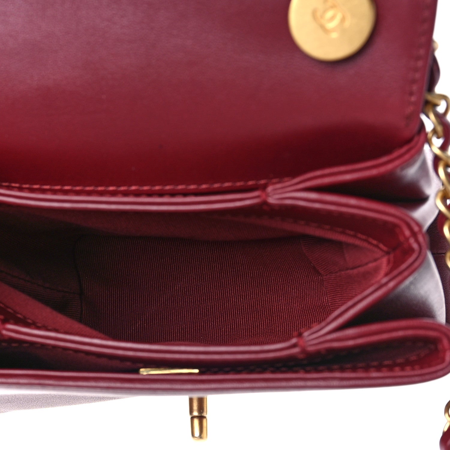 Chanel Calfskin Quilted Pearl Jewel Chain Flap Red 5 of 9