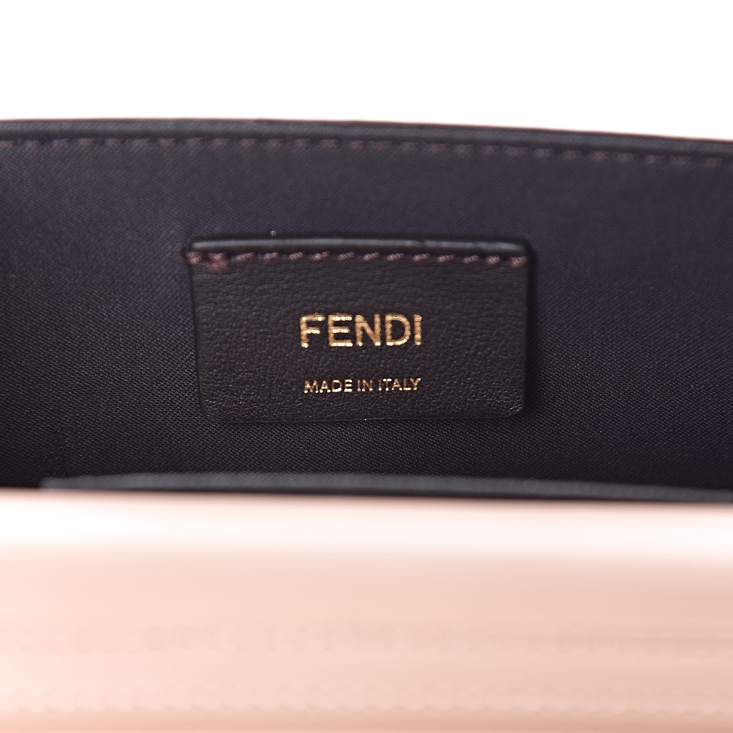 Fendi Vitello Cruise F is Fendi Bi-Color FF 1974 Embossed Envelope Belt Bag Maya Black Light Rose 7 of 11