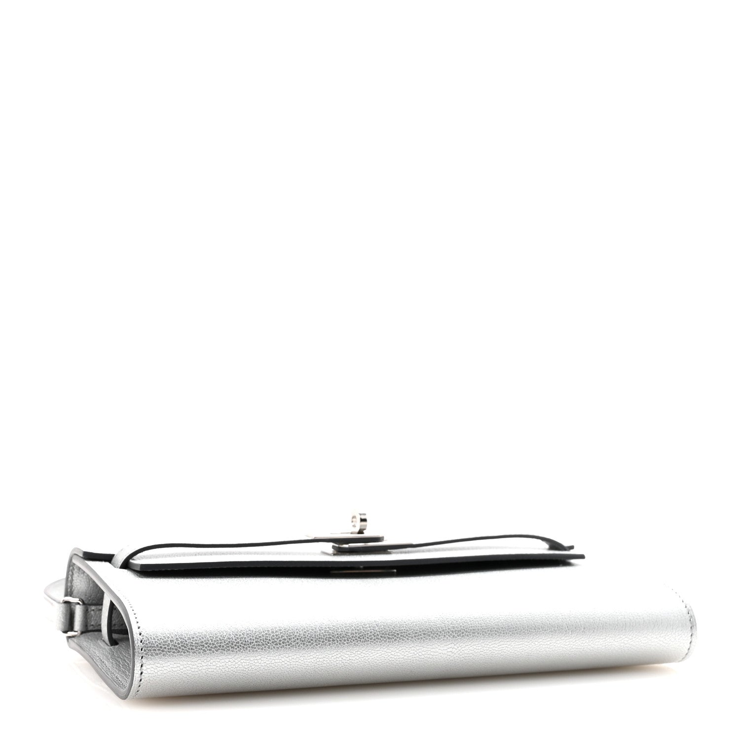 Hermes Metallic Chevre Chamkilight Kelly Wallet To Go Argent 4 of 10