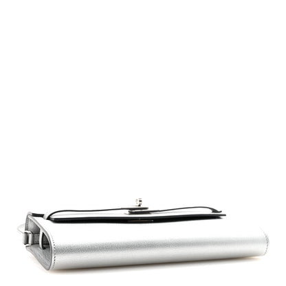 Hermes Metallic Chevre Chamkilight Kelly Wallet To Go Argent 4 of 10