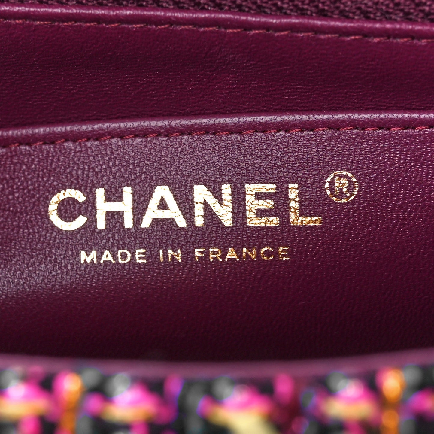 Tweed Quilted Mini Rectangular Flap Pink Multicolor