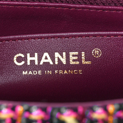 Chanel Tweed Quilted Mini Rectangular Flap Pink Multicolor 6 of 13