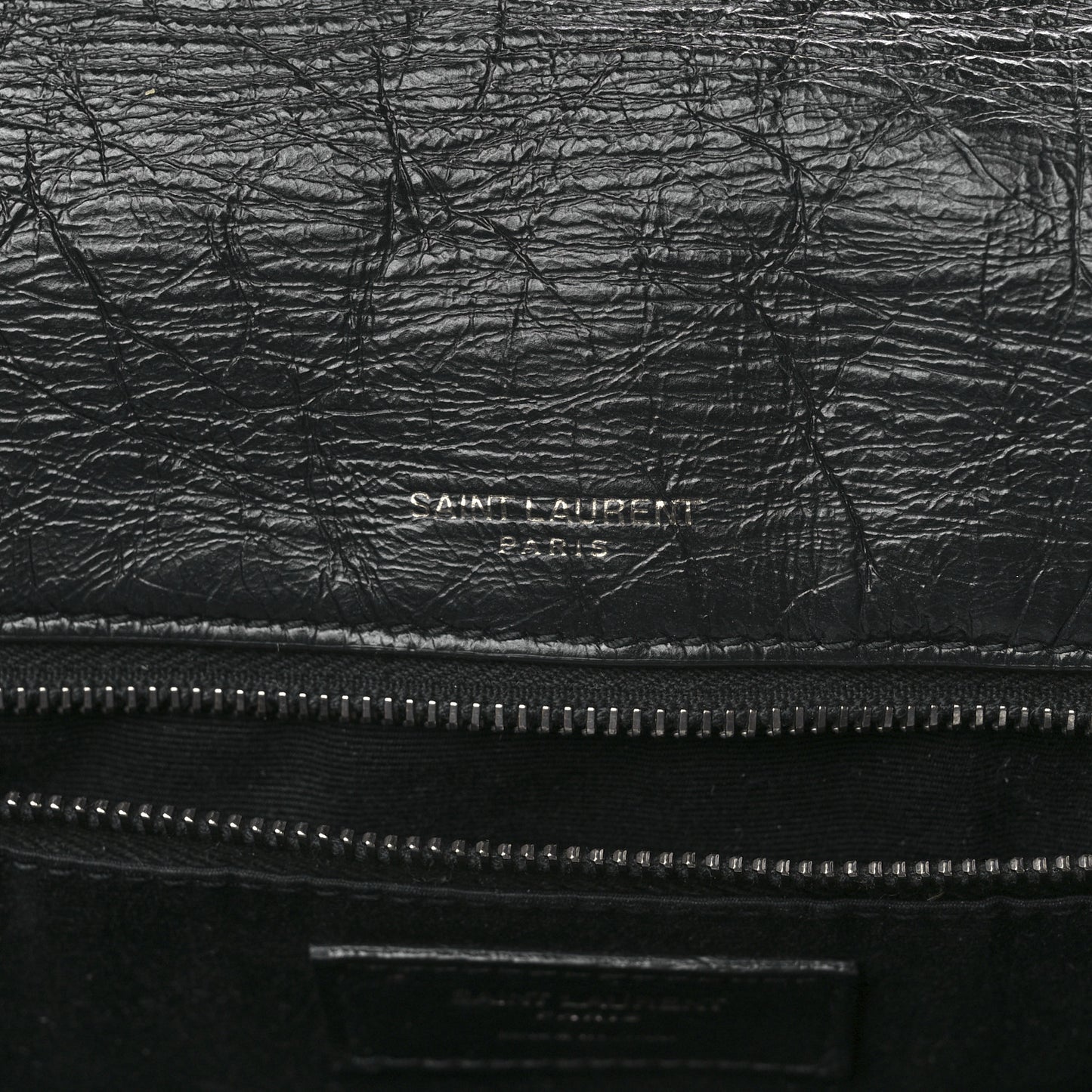 Crinkled Calfskin Matelasse Monogram Medium Niki Chain Satchel Black