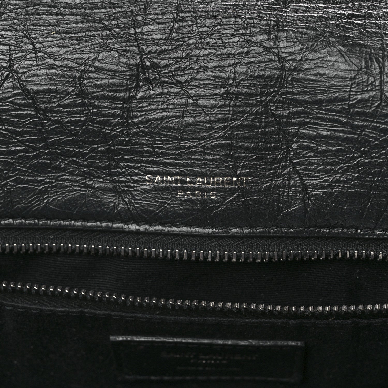 Saint Laurent Crinkled Calfskin Matelasse Monogram Medium Niki Chain Satchel Black 6 of 13