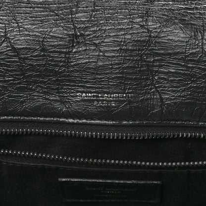 Saint Laurent Crinkled Calfskin Matelasse Monogram Medium Niki Chain Satchel Black 6 of 13