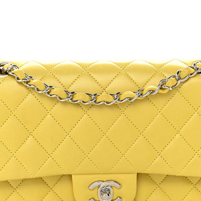 Chanel Lambskin Quilted Medium Double Flap Yellow 8 of 15
