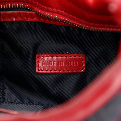 Burberry Shiny Calfskin Denim Quilted Shoulder Bag Blue Red 6 of 12