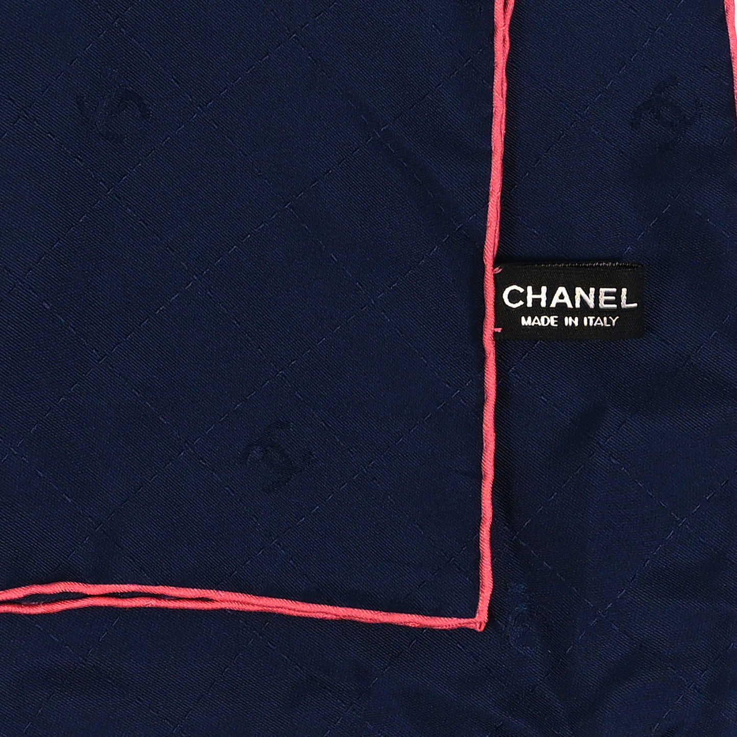 Silk Twill Chalk Print CC Square Scarf Black