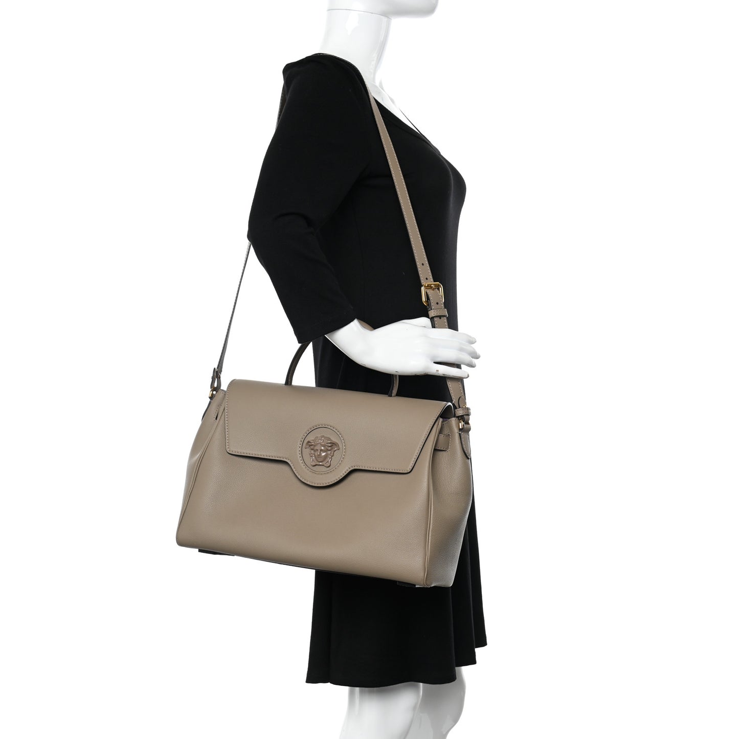 Grained Calfskin La Medusa Bag Taupe