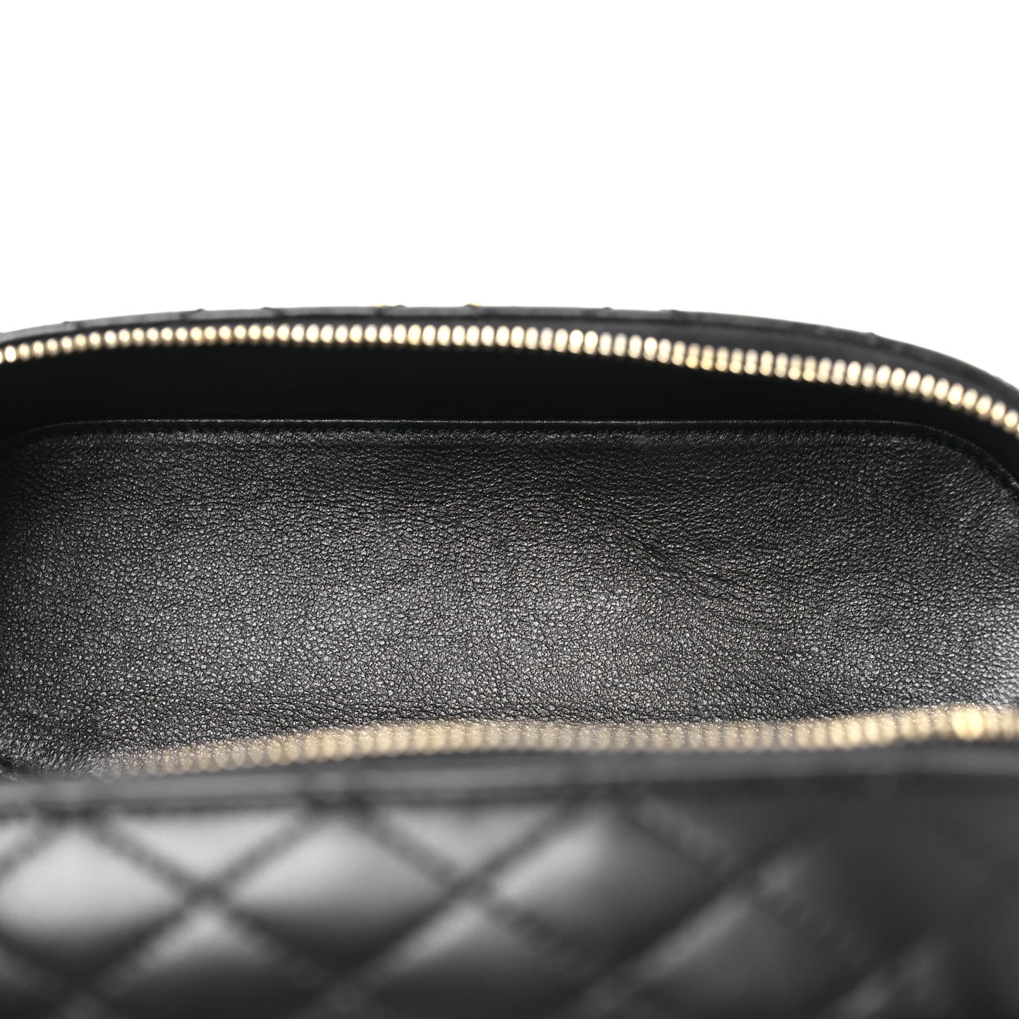 Lambskin Quilted Mini Gaby Vanity Case Black