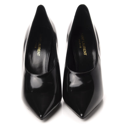 Saint Laurent Patent Calfskin Teddy High Vamp 105 Pumps 37.5 Black 2 of 10